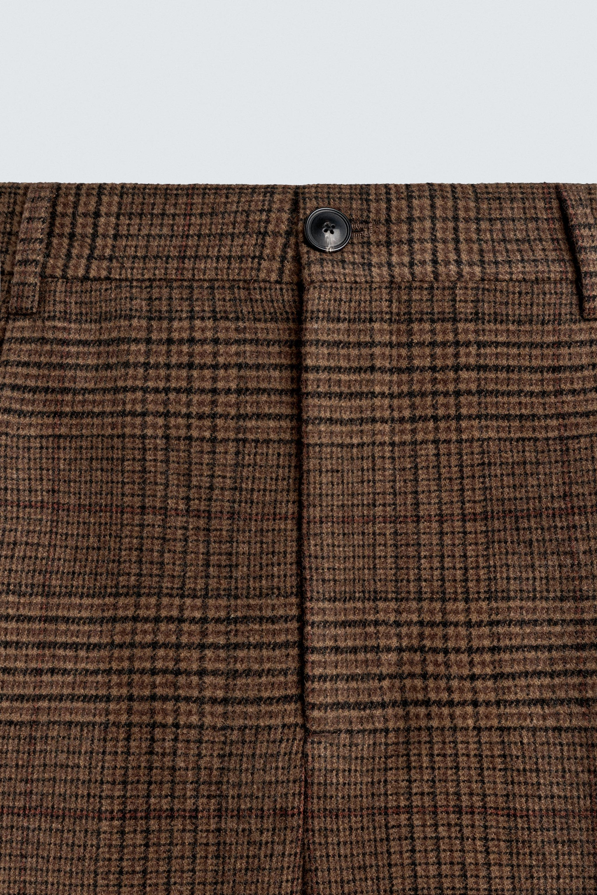 PLAID SUIT PLEATED PANTS